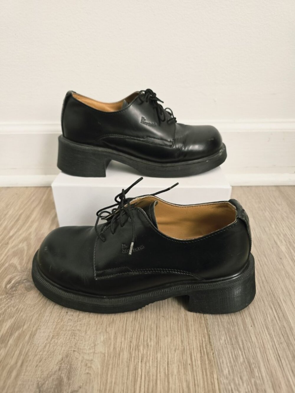 Dr. Martens 8461 Y2K 90s Vintage Oxford Chunky England Black Shoes 5 Womens